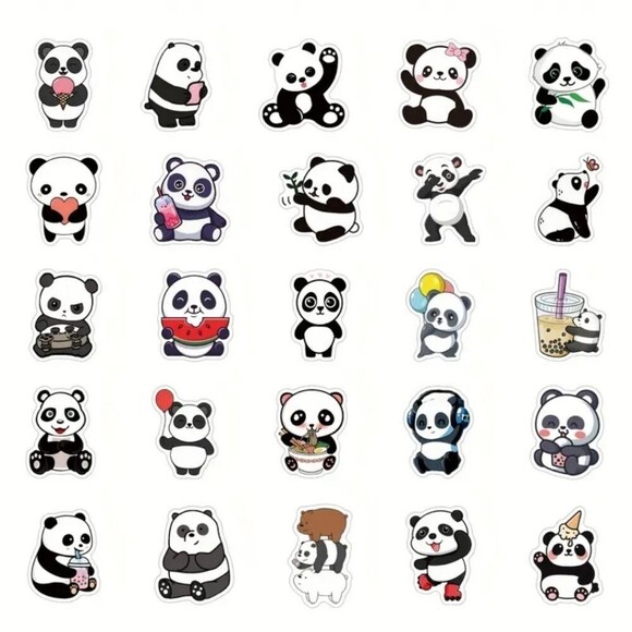 50pcs Panda bear Stickers, Waterproof Vinyl Stickers Decals For Laptop and more - Picture 5 of 6